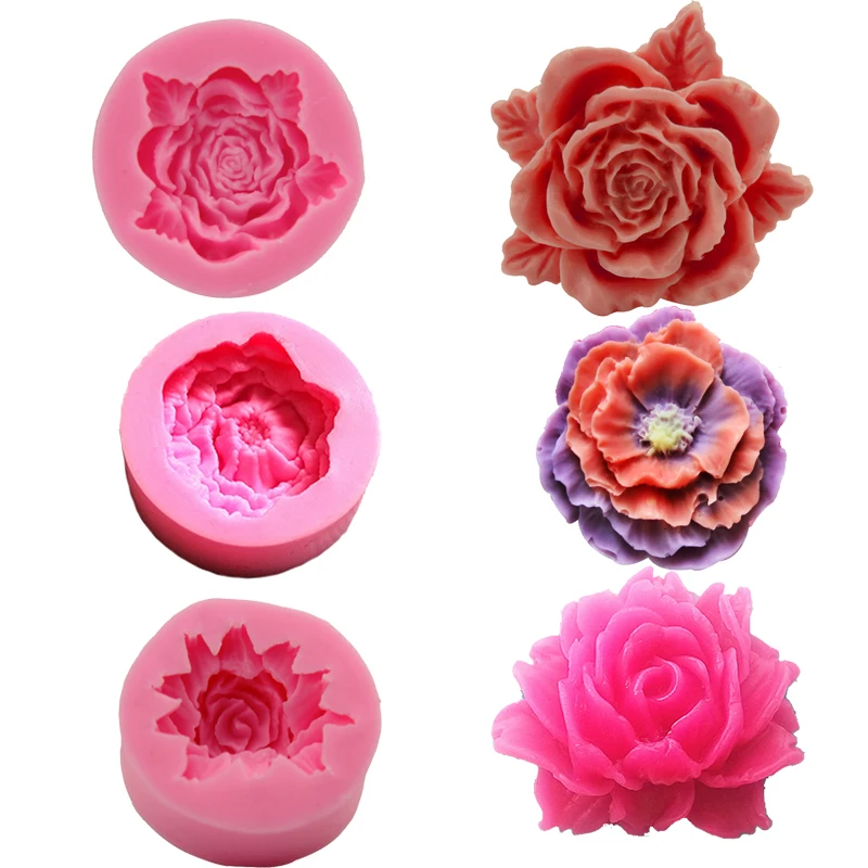 Цветок розы 3D силиконовые формы для кекса для глины смолы Шоколадное Мыло Ремесло плесень кухня Выпечка DIY Инструменты для торта