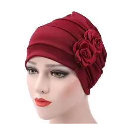 Новый двойной стороне цветочным ткань полотенце Кепки мусульманские головные уборы химиотерапии underscarf Кепки S тюрбан Для женщин арабских