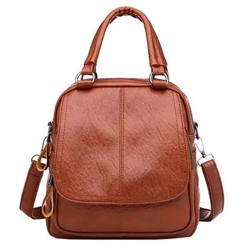 

Leather Backpack Female Designer School Backpack Luxury Bagpack Sac A Dos Travel Shoulder Bag for Women 2018