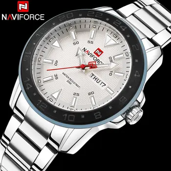 

2018 New Arrival NAVIFORCE Brand Quartz Watch Men Sport Watchs Stainless Steel Waterproof Wristwatches Auto-Calendar Gift Clock