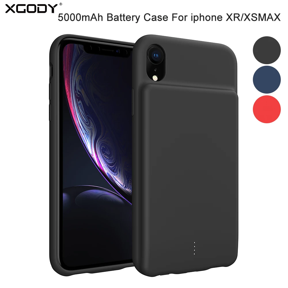 

XGODY 5000mAh Smart Charging Case For iphone XR XSMAX External Battery Case Cover For iphone XR XSMAX Power Bank Backup Case