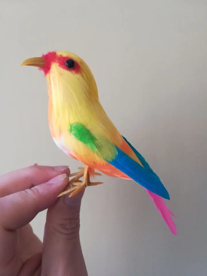 

about 15cm hard model foam&feathers bird prop,home garden decoration gift s2270