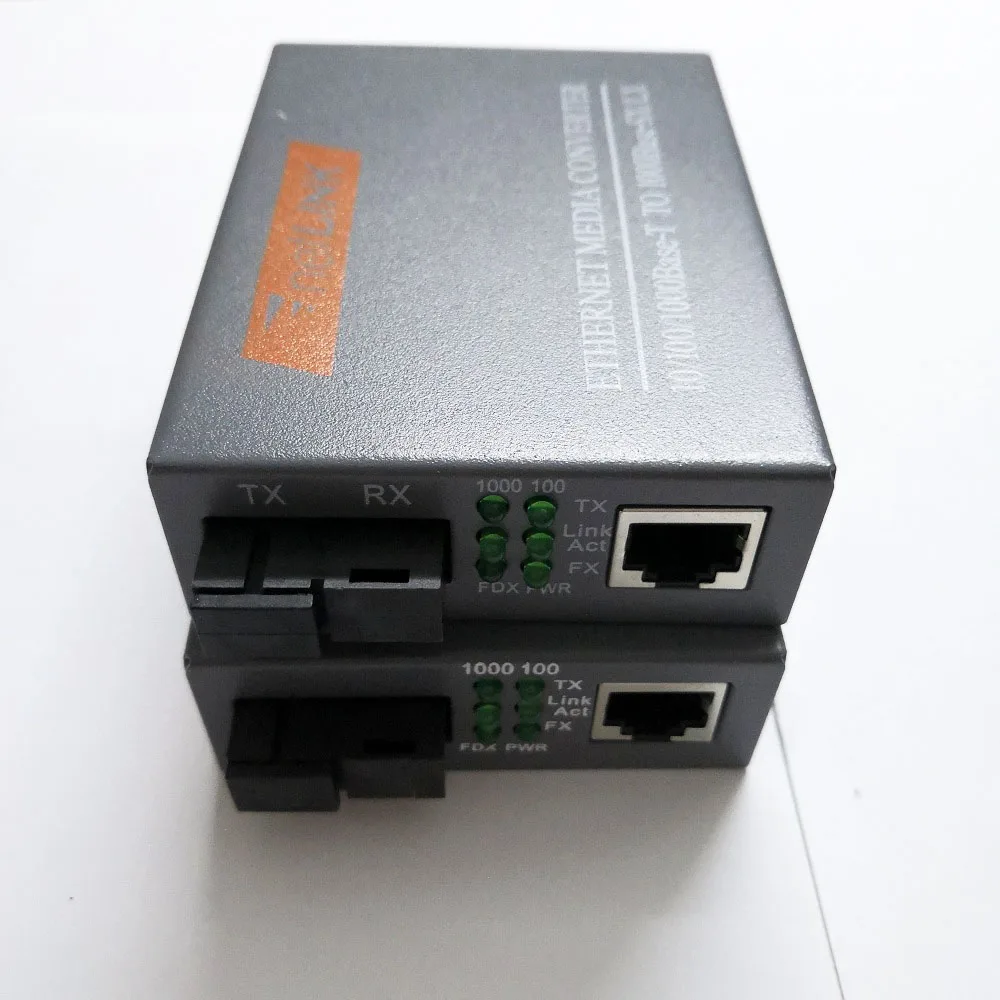 1 пара HTB-GS-03 A/B Netlink волоконно-оптических Media Converter Gigabit Ethernet 1000 Мбит одиночный режим волокно SC Порты и разъёмы