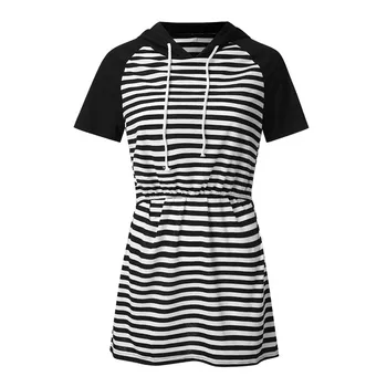 

Women's Summer Maternity Shirt Nursing Stripe Hoodie Short Sleeve Breastfeeding Top Blouse Allaitement Pregnancy Shirts