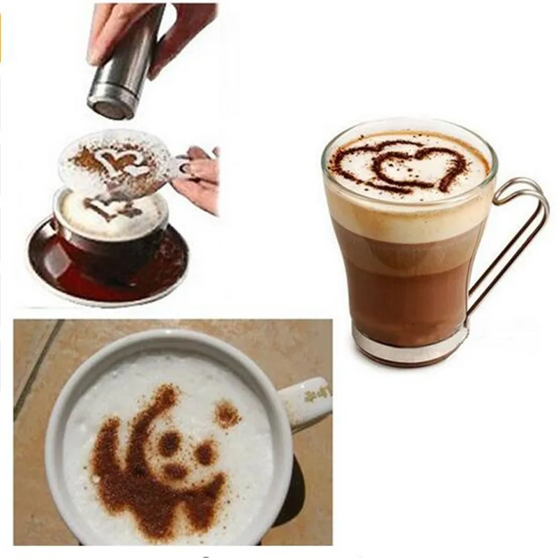 

Creative New Muti-function Cappuccin Coffe Milk Bubble Cake Model Coffee Flower Plastic ABS Pattern Mold Kitchen Coffee Tool