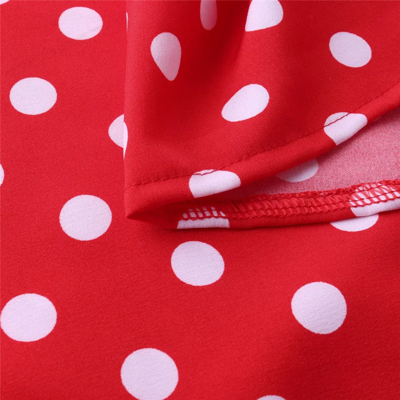  New Women Summer Vintage O-Neck Short Sleeve Beach Polka Dot Bandage Long Maxi Dress Sexy Elegant Lady Holiday New Dress #4R08 (34)