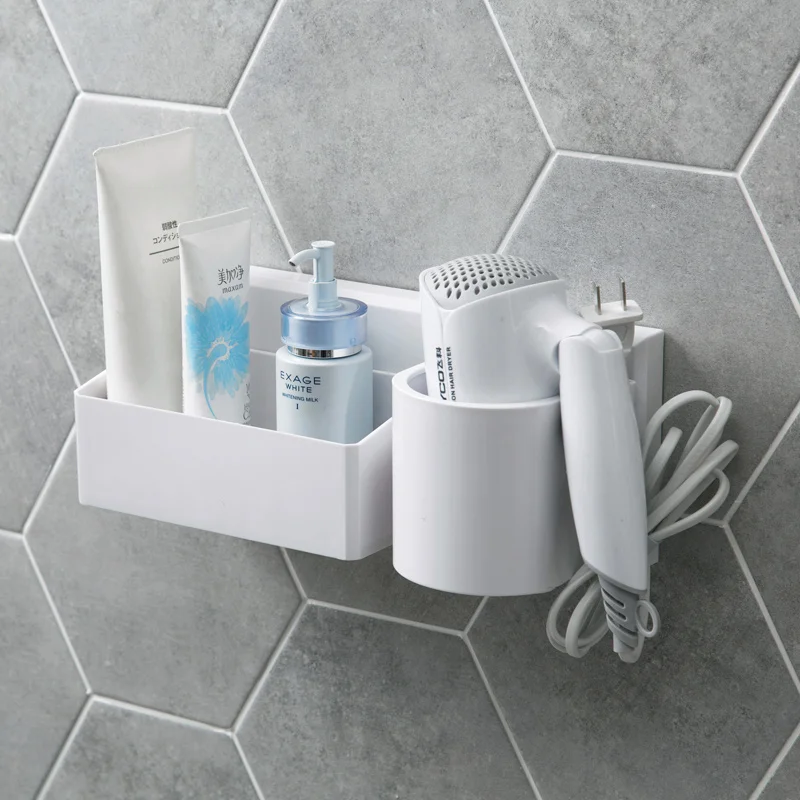 Punch-free hair dryer rack bathroom vanity Bathroom hair dryer storage rack wall box Punch-free hair dryer rack bathroom vanity Bathroom hair dryer storage rack wall box