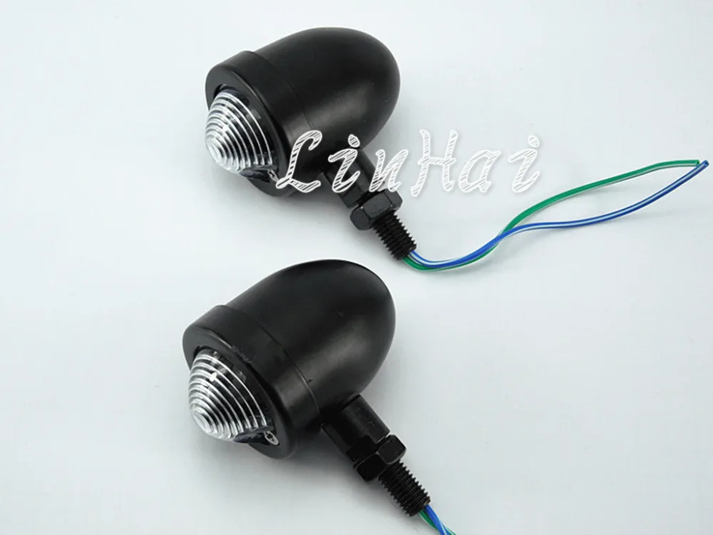 Black Bullet Clear LensTurn Signal Brake Lights Blinker Fit for Honda
