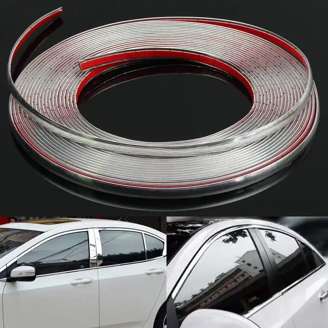 10M Chrome Car Body Door Edge Lip Protector Decor Moulding Trim Molding
