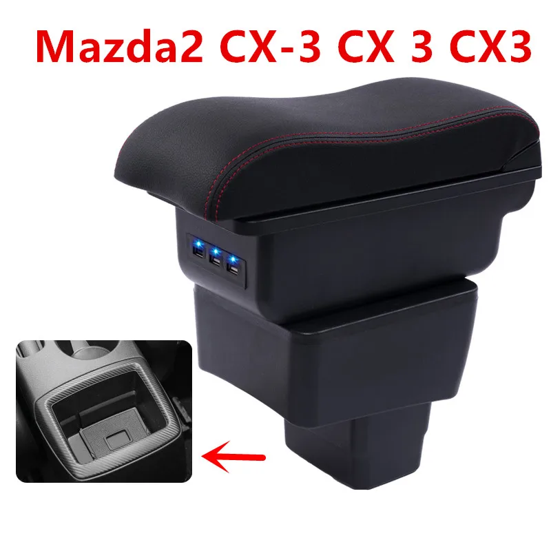 Для Mazda CX-3 CX 3 CX3 подлокотник коробка usb зарядка интерфейс повысить центральный магазин содержание Подстаканник Пепельница аксессуары