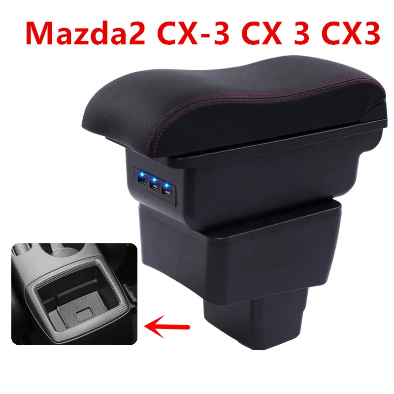 

For Mazda CX-3 CX 3 CX3 armrest box USB Charging interface heighten central Store content cup holder ashtray accessories