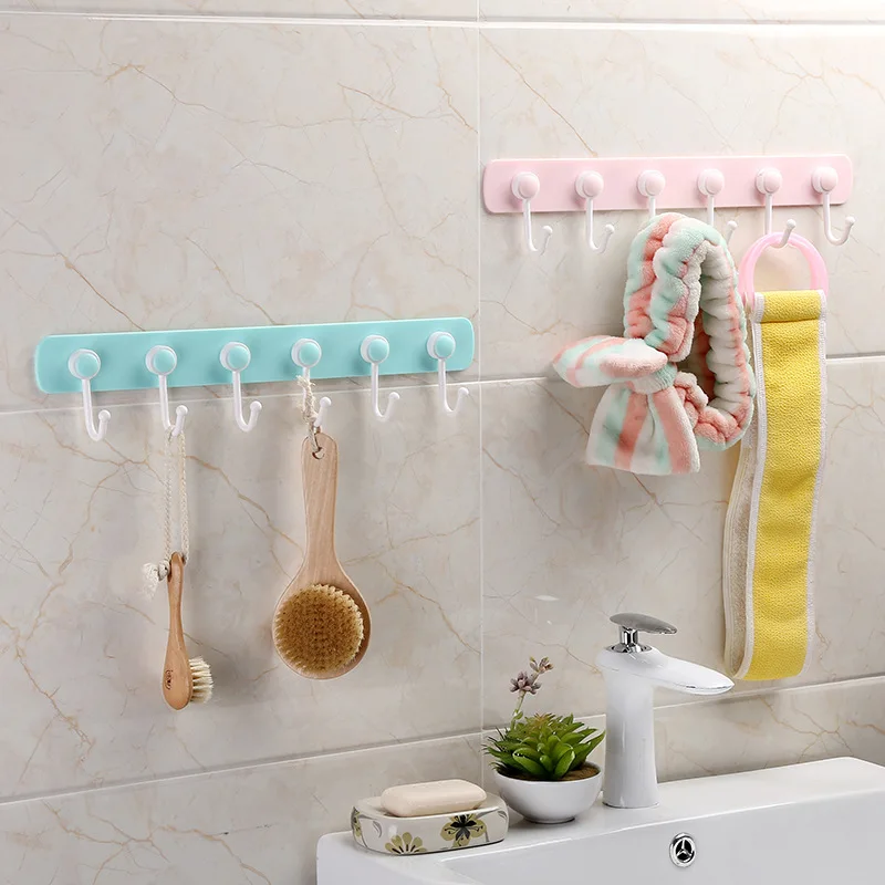 Multifunction Kitchen Storage Hook Holder 6 Hooks Wall Door Holder Hanger Rack For Spoon Scoop Bathroom Kitchen Organizer - Image 5