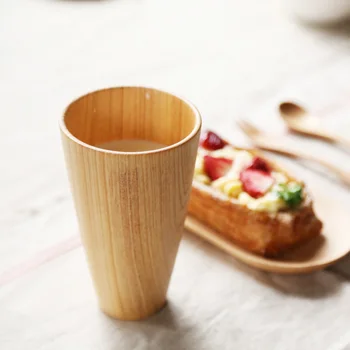 

Handmade Japan Style drinkware Fir wooden cups and mugs brief creative milk tea coffe cup mug high quality drinking mug 260ml