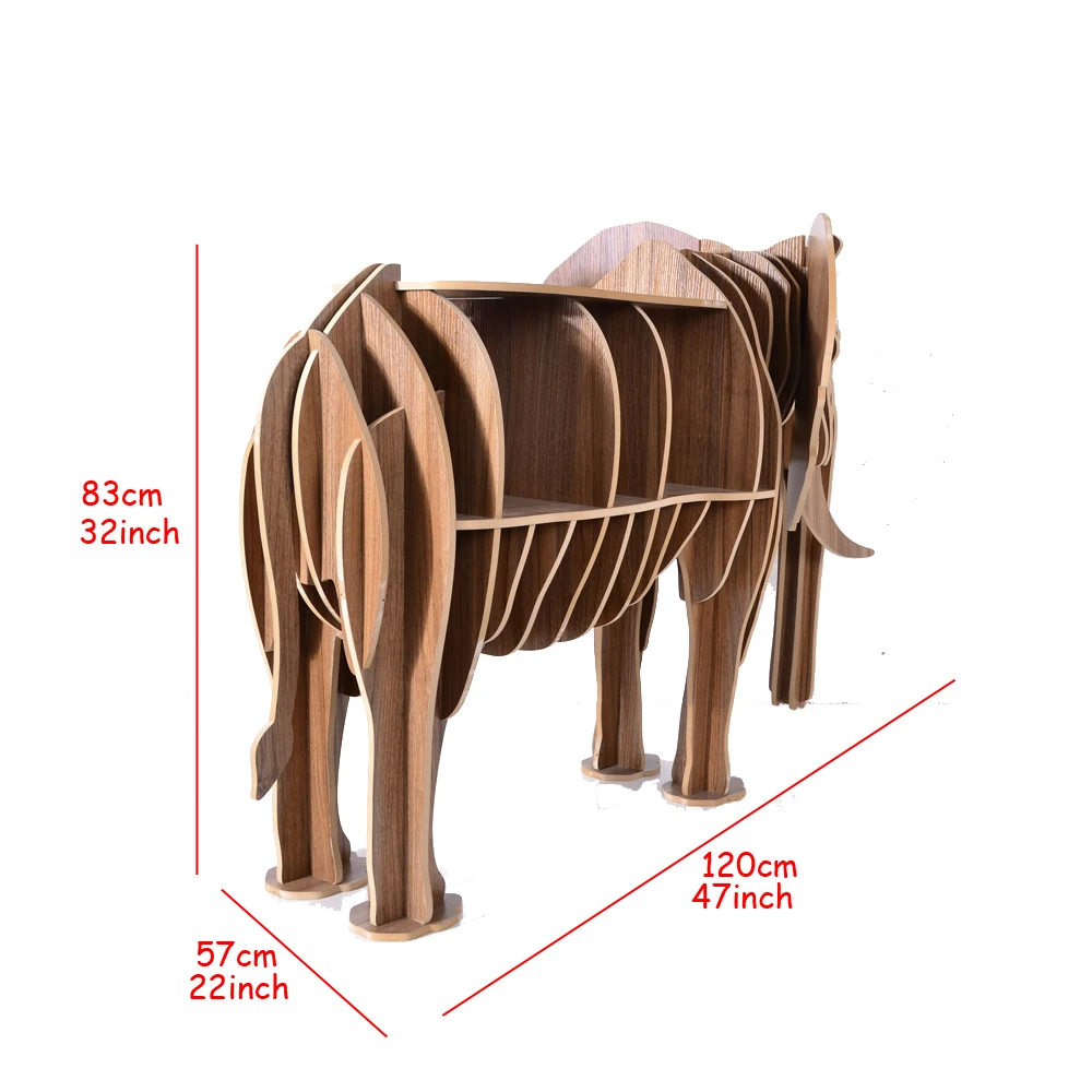 High-end DIY Wood Desk Elephant Storage Table Wooden Animal Wild Africa Elephant Creative Furniture For Art Home Decor TM006M