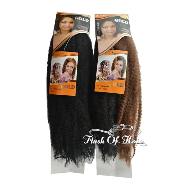 2 Packs Lot Noble Gold Afro Kinky Twist Ombre Curly Crochet Marley