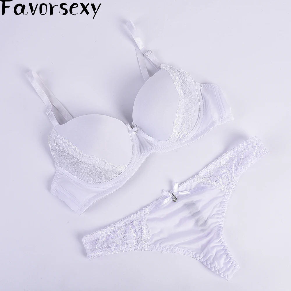 

Sexy Bra Set Cheap High quality Bra And Thong Sets Solid Patchwork Lace Underwear Set for Women Push Up