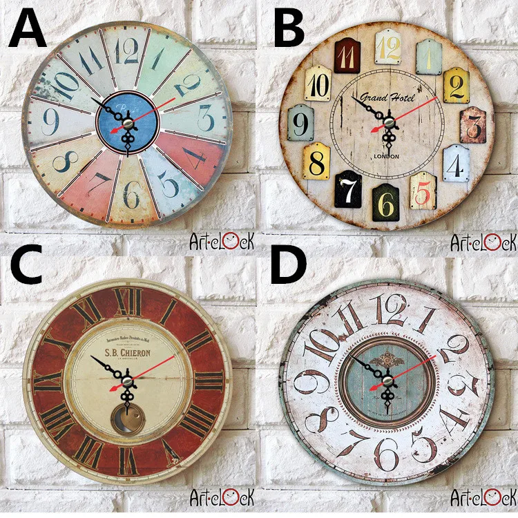 free shipping zakka originality clock simple wall hanging Wall Clock High grade mute clockin