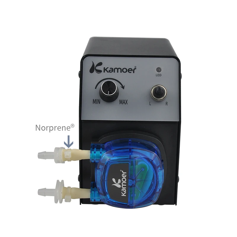 Kamoer 12 V peristaltische pomp, kleine doseerpomp met variabele snelheid voor chemische experimenten in het laboratorium, KCP PRO2 Norprene buis #3,2 mm × 6,4 mm, 40-210 ml/min, met netadapter