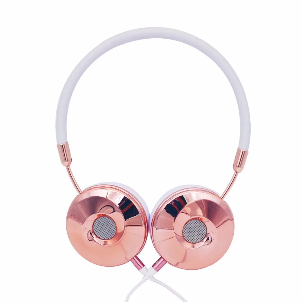 Блану новые Проводные Складные стереонаушники с микрофоном для музыки на ухо оголовье розовые золотые Наушники w/сумка для хранения BH870