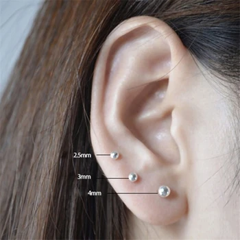 

ROXI 2.5-4mm Ear Stud Earrings for Women Piercing Round Ball Earings Fashion Jewelry Allergy Free 925 Sterling Silver Earrings