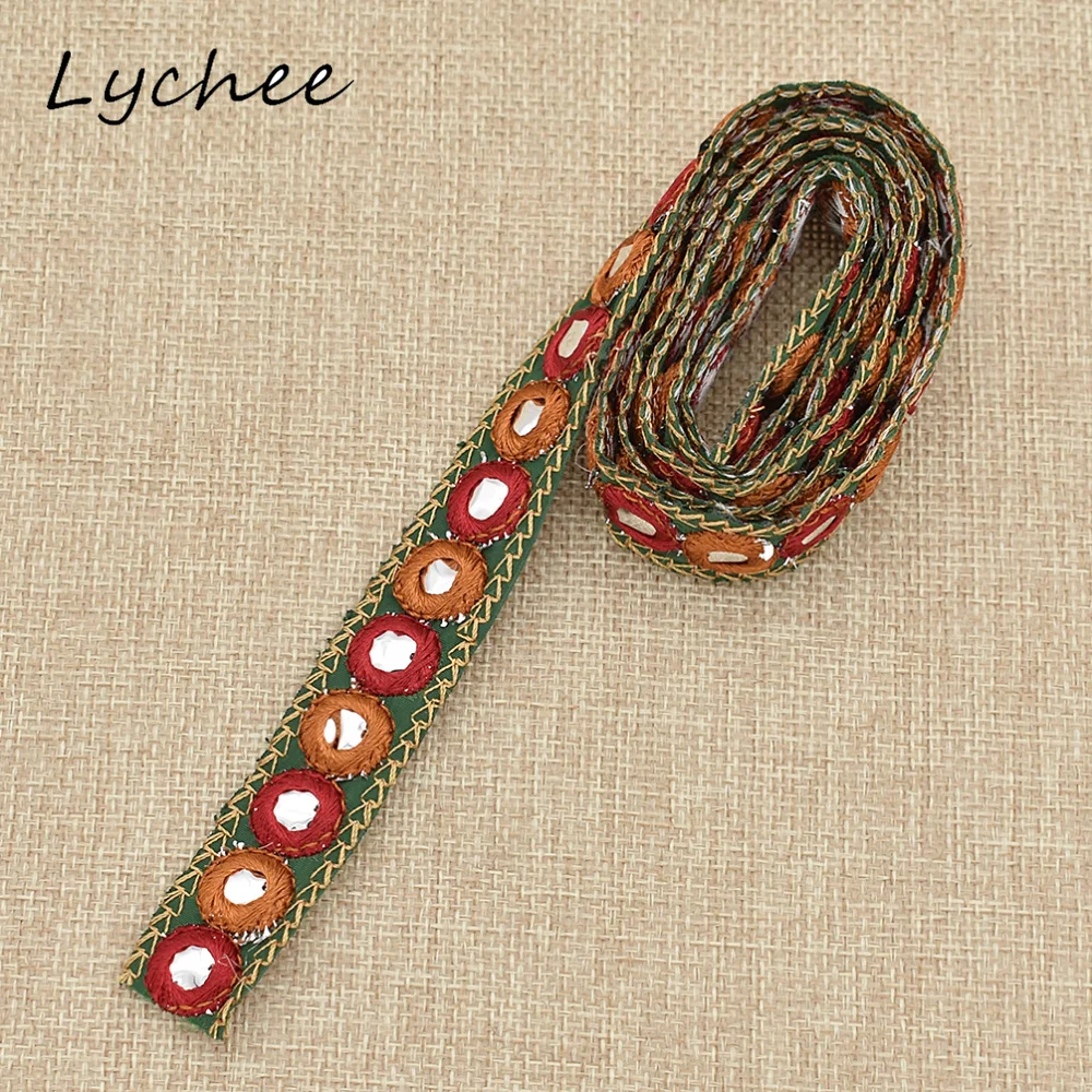 

Lychee 1 Yard Vintage Ethnic Embroidery Lace Trim For Ladies DIY Craft Quilting Garment Decoration Trim Accessories