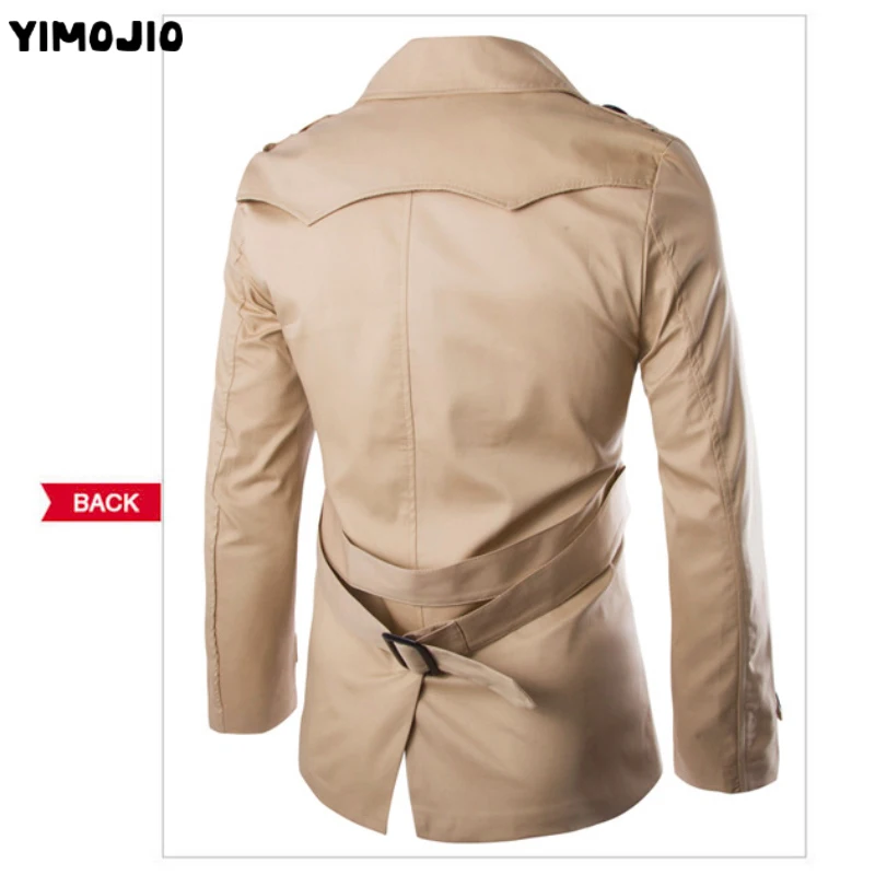 Goedkoop Heren Trenchcoat 2019 Mens Mid Lengte Jas Slanke Toevallige Jas Mannen Effen Verstelbare Taille Mannelijke Geul Street Wear Stijl wind Jas