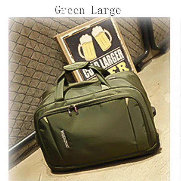 Новая Водонепроницаемая дорожная сумка для ручной клади, толстый стильный чемодан на колесиках, багаж на колесиках для женщин и мужчин, дорожные сумки, чемодан с колесиками - Цвет: Green Large