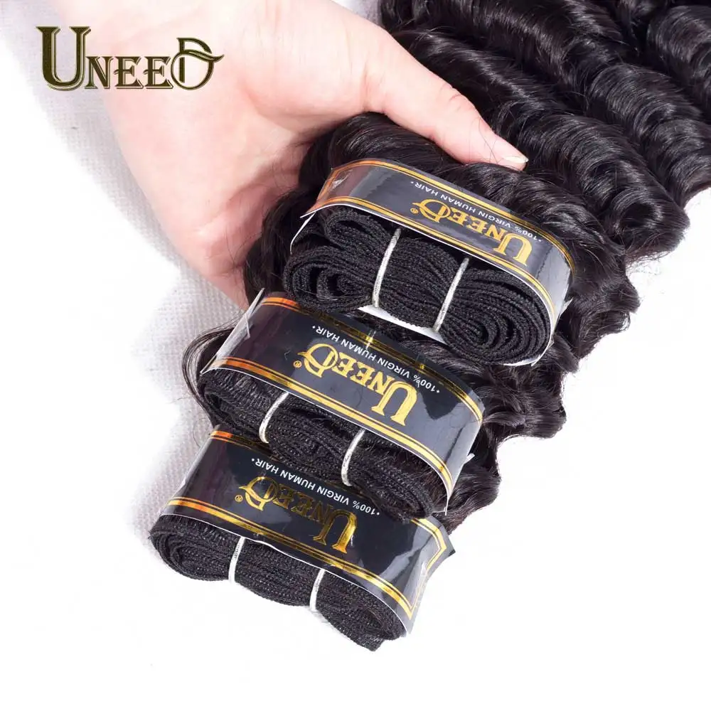 Uneed hair Deep Wave Brazilian Hair Weave Bundles Remy Hair Extensions 100% Human Hair Weave Bundles Can Buy 3 or 4 Bundles Uneed hair Deep Wave Brazilian Hair Weave Bundles Remy Hair Extensions 100% Human Hair Weave Bundles Can Buy 3 or 4 Bundles