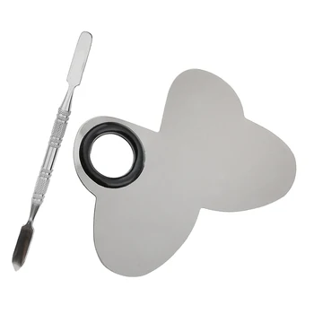 

MagiDeal Pro Salon Stainless Steel Cosmetic Makeup Palette Spatula Mixing Tool Kits Tattoo Accesories