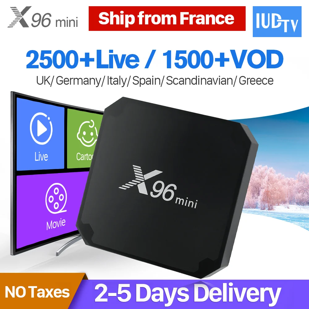 

X96 Mini IPTV Receiver Box Portugal Turkish IP TV Box S905W 4K H.265 WiFI IP TV UK Nordic Greek IPTV Subscription 1 Year