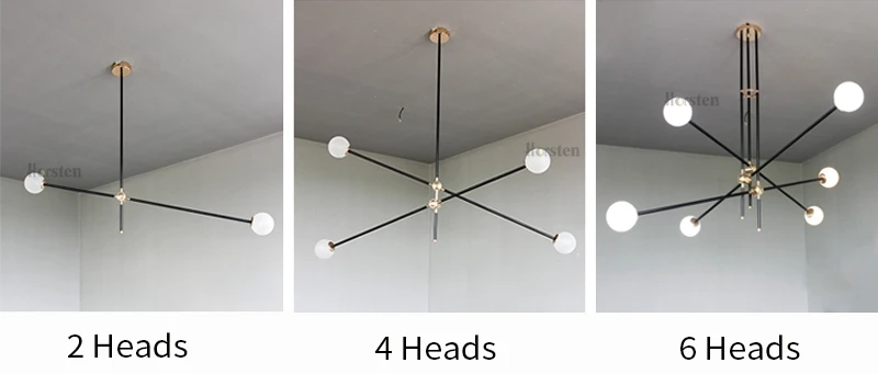 Creative Nordic Modern Art Pendant Lights Glass Ball Iron Hanging Pendant Lamps Bedroom Living Room Restaurant Pendant Lamp (8)