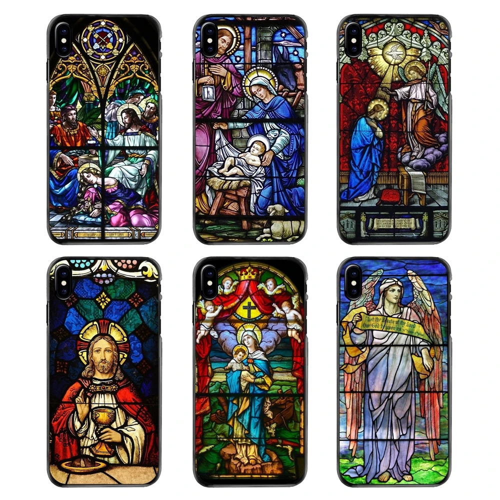 Covers For Huawei P7 P8 P9 P10 Lite Plus 2017 2016 Honor 5C 6 4X 5X Mate 8 7 9 Jesus church chapel Religious stained glass Art |