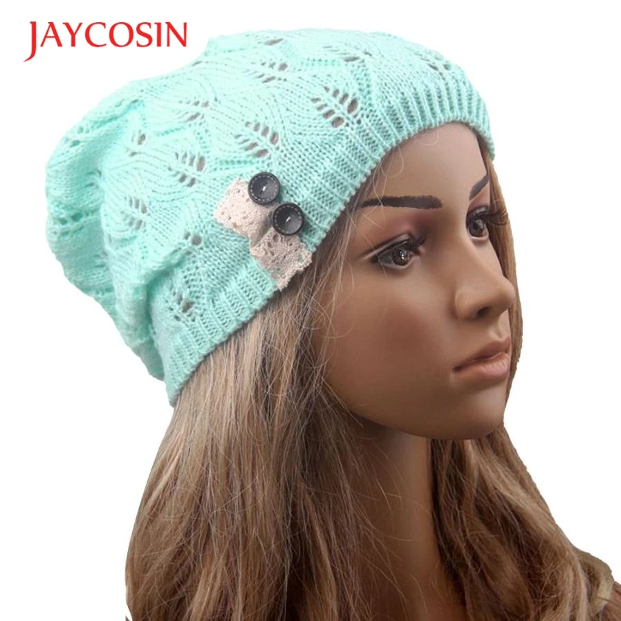 

Hot marking Fashion Women Leaves Hollow Out Knitting Hat M25 Drop Shipping