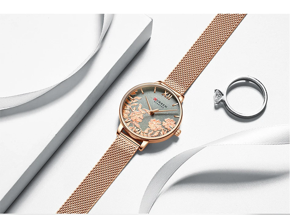 CURREN женские часы лучший бренд класса люкс браслет из розового золота часы женские из нержавеющей стали Кварцевые женские наручные часы Relogio Feminino