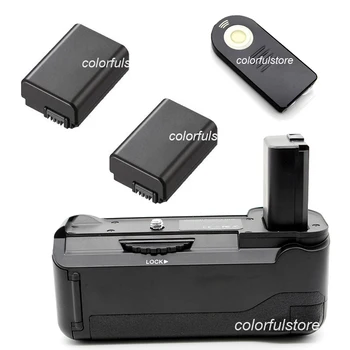 

2-Step Vertical Power Shutter Battery Handle Hand Grip For Sony Alpha A6000 Digital Camera as BG-3DIR + IR Remote + 2 x NP-FW50