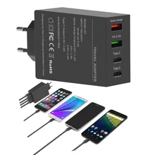 Высокое качество Лидер продаж 4 порта ЕС/США штекер 50 Вт Быстрая зарядка Qc3.0 Тип C турбо путешествия Быстродействующее зарядное устройство док Новая мода Suppion