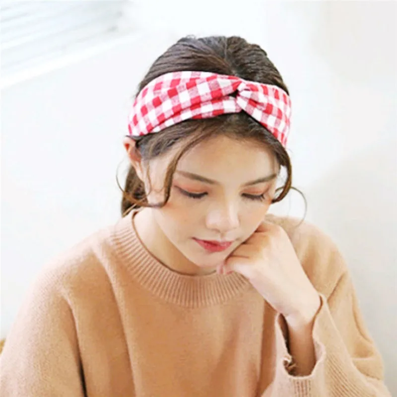 Flower Cotton Hair Band Twisted Knotted Head Wrap Women Turban Head Wrap Headbands Dia 14cm