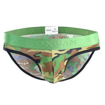 

WOXUAN Sexy Men's U Convex Pouch Briefs Camouflage Male Panties Male Sexy Briefs Bag Breathable Low-waist Briefs Gay Wear F11