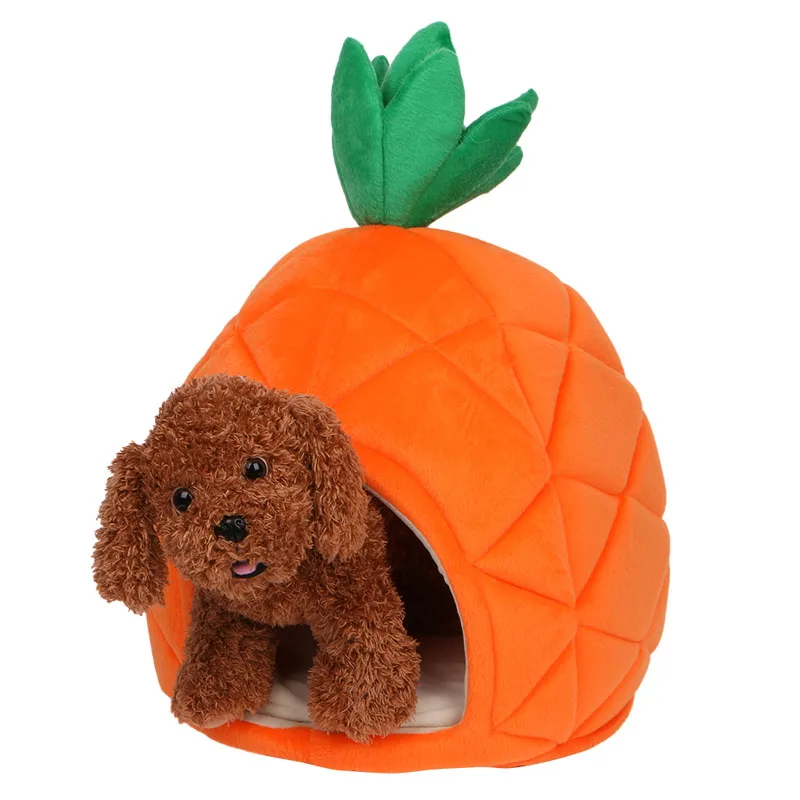 Luxury Deluxe Pineapple Pet House Dog Cat Puppy Warm Cave Nest Cozy