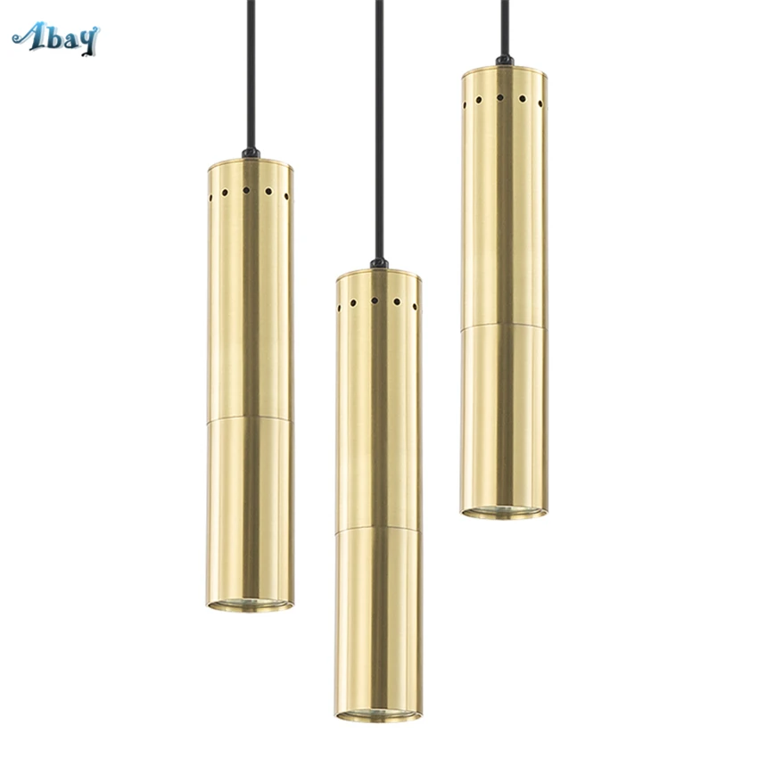 الشمال الحديثة أنبوب نحاسي الفاخرة قلادة أضواء غرفة نوم السرير طاولة طعام Droplight مطعم بار شنقا مصابيح تركيبات