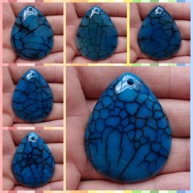 6Pcs Free shipping Dragon Veins Agates Pendant Beads Jewelry Necklaces&ampPendants 45x36x6mm | Украшения и аксессуары