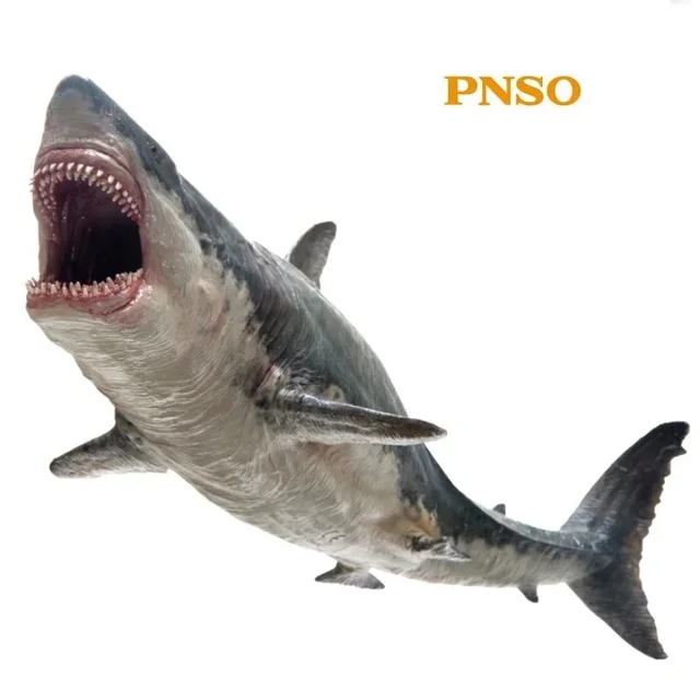 PNSO Megalodon Shark With Bracket Stand Support Classic Toys For