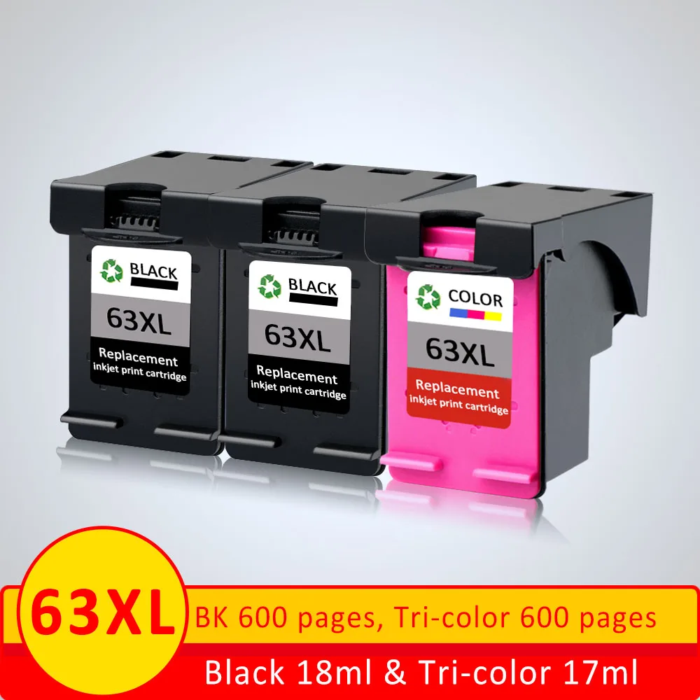 XiangYu Re Manufactured Cartridge Replacement 63XL For HP 63 XL Ink 