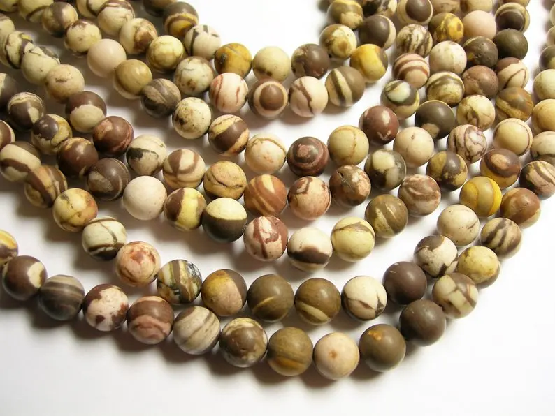 

Natural Australian Zebra Jaspe r Matte Beads 6mm 8mm 10mm 12mm Round Gem Stone Loose Beads for jewelry making,1 of 15"strand