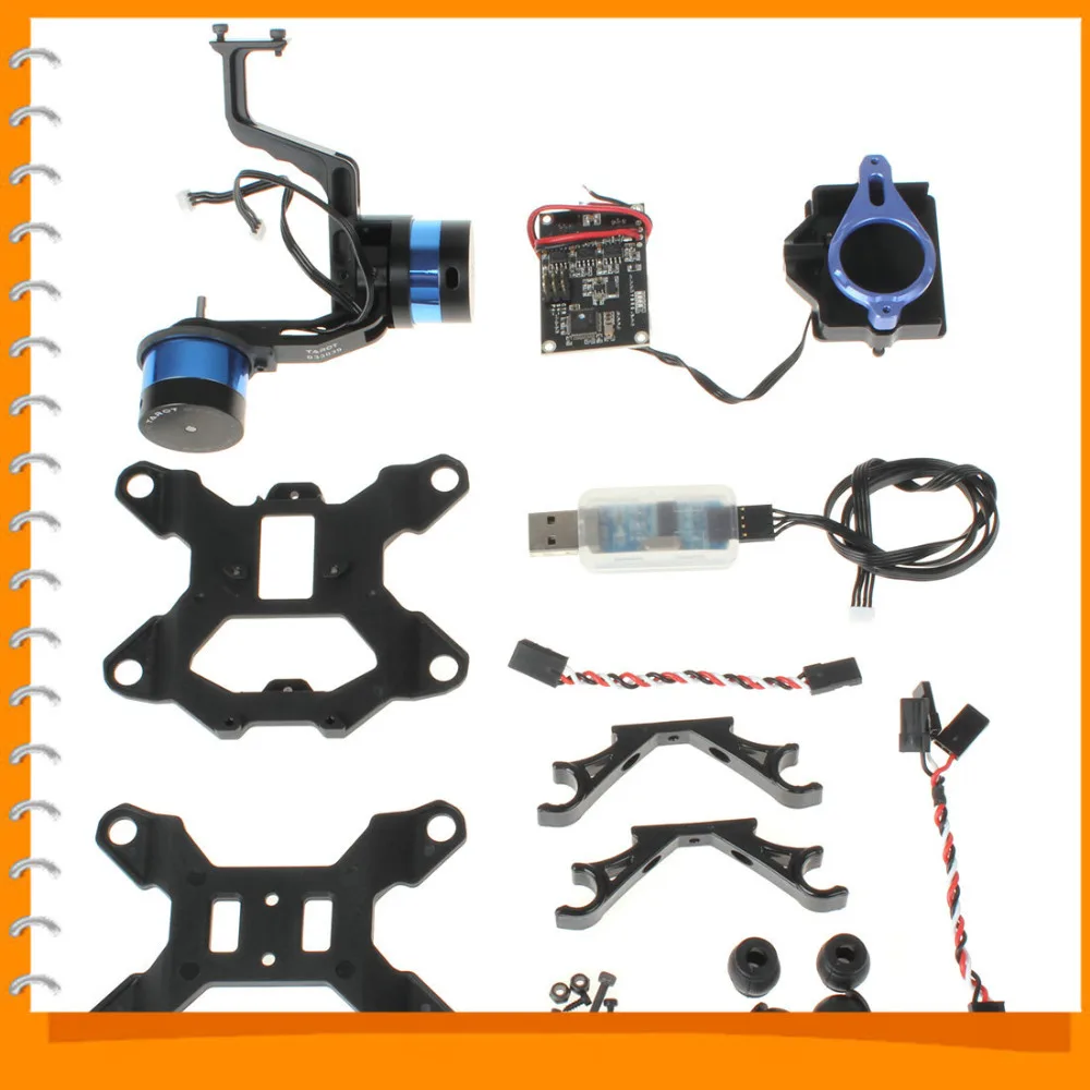 

TAROT 2-Axis DIY Brushless PTZ Gimbal Mount with Gyro TL68A00 for Gopro Hero 3 Camera FPV DJI Quadcopter