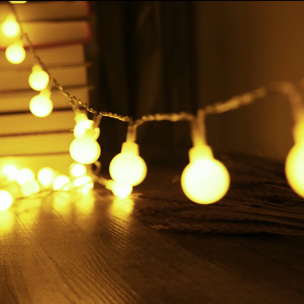 4.3M 40Leds Globe String Light 8 Modes 3AA Battery Holiday Light