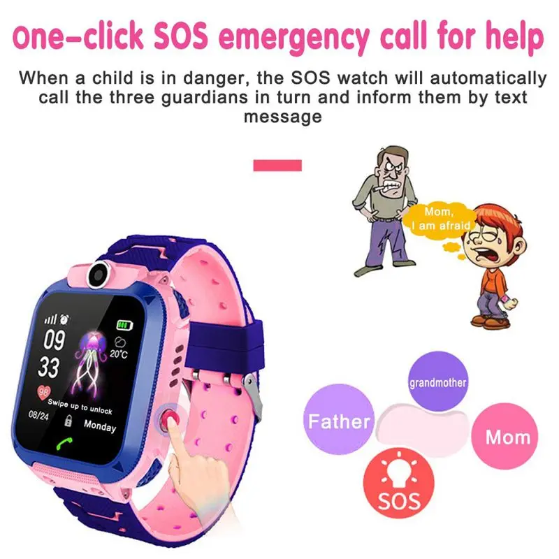Детские тренажеры смарт-водонепроницаемые часы SOS позиционирование слежения язык домофон удаленный спортивные часы для бега