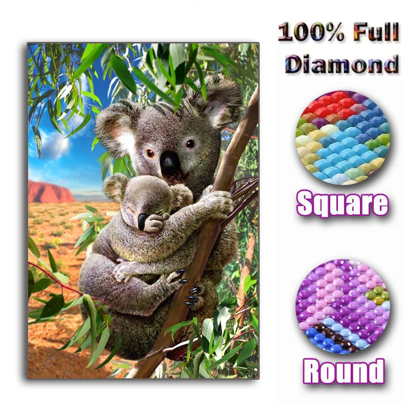

Full Square/Round Drill 5D DIY Diamond Painting "Animal Koala" 3D Embroidery Cross Stitch Mosaic Decor Gift