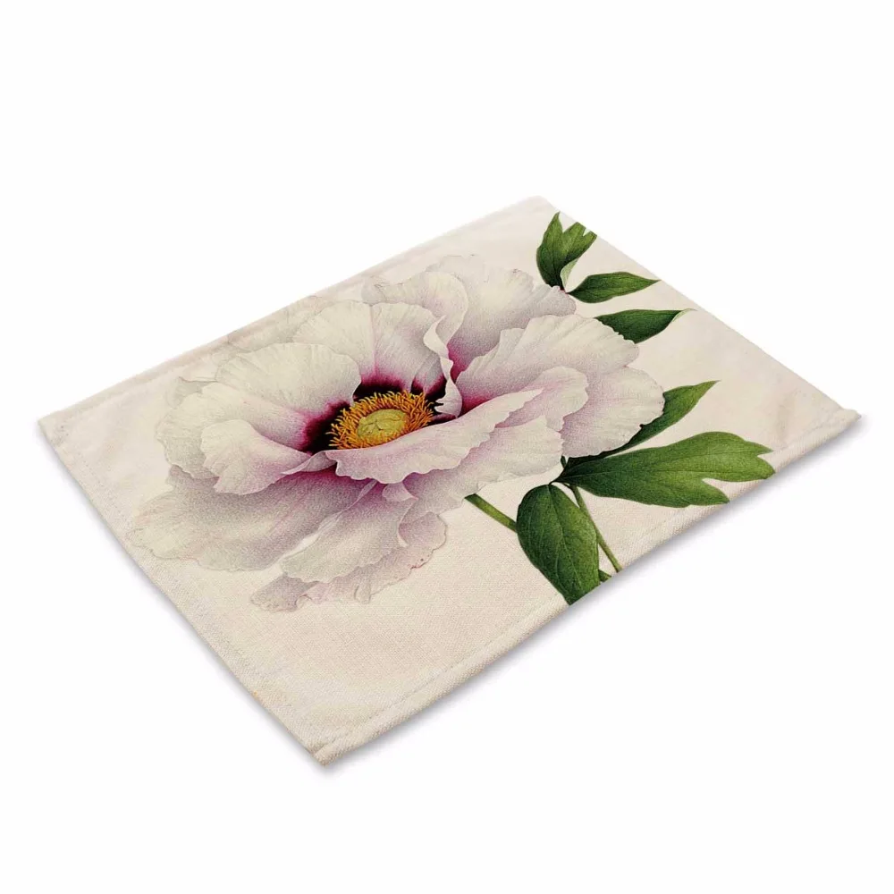 Fashion Flower Rose Pattern Table Mat Kitchen Decoration Table Napkin For Wedding Table Mat Placemat Dining Accessories