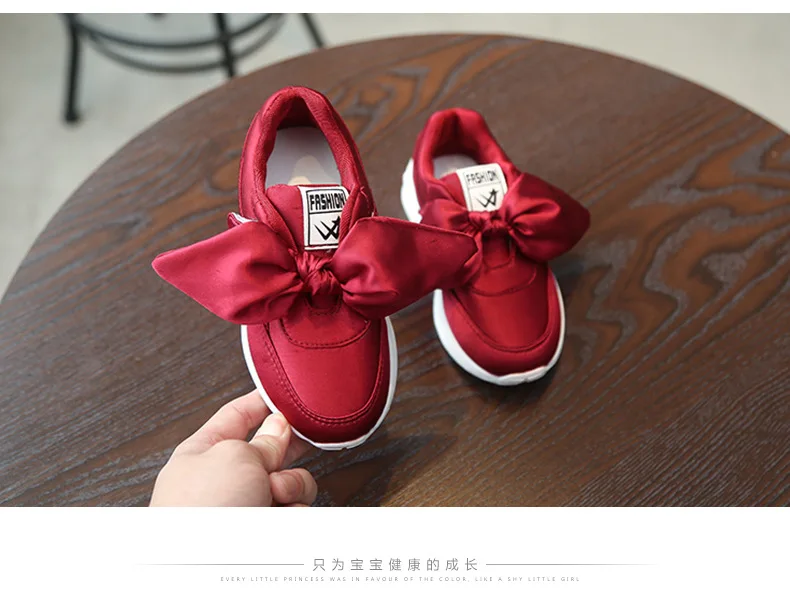 Брендовая детская обувь для девочек с бантом; модные кроссовки; детская повседневная спортивная обувь для маленьких девочек; милая мягкая обувь принцессы; EUR26-30